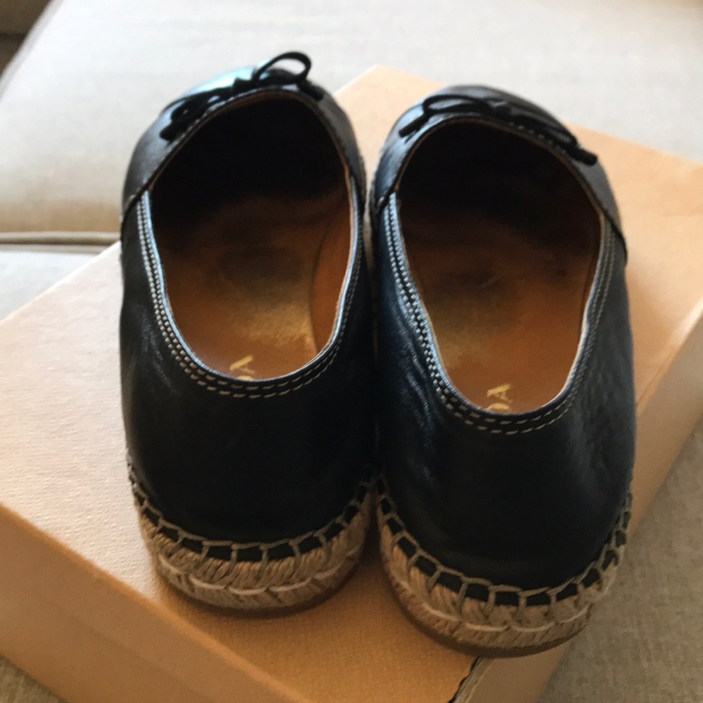 Prada black leather cap-toe espadrille - Picture 4 of 8